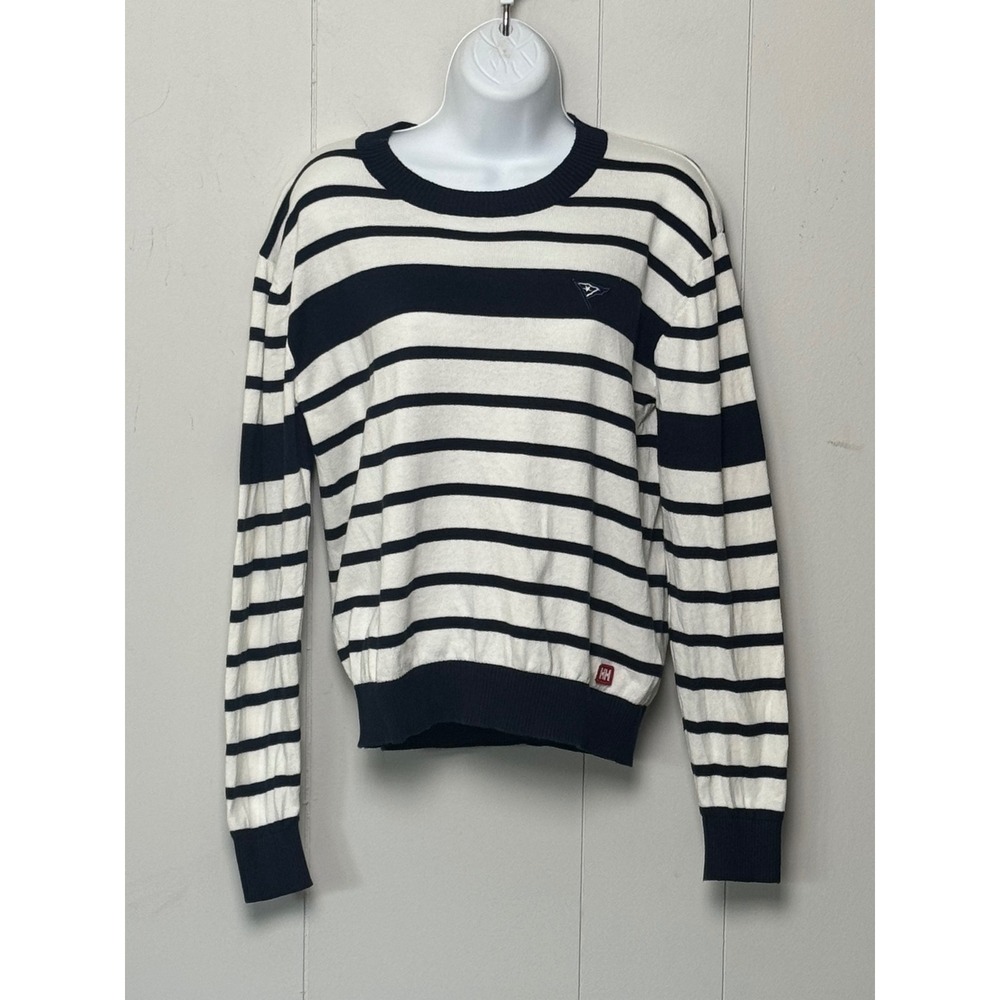 Helly Hansen Women's Organic Cotton Striped Knit Sweater Navy White Size M